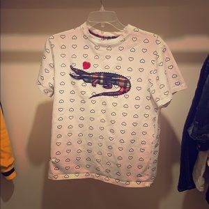 Stylish white T-shirt with black hearts